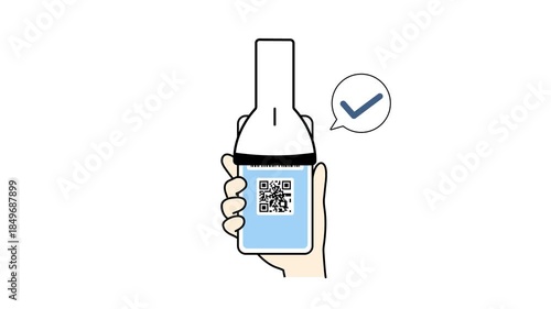 スマートフォンでバーコード決済するアニメーション