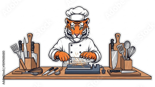 Tiger Chef Knife Store Owner Sharpening