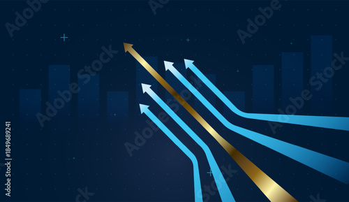 Converging arrows moving backward symbolize teamwork, innovation, and scalable business growth. arrows positive market trends. vector illustration