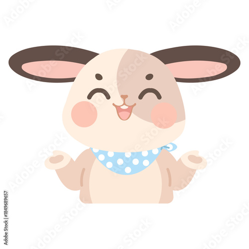 Cute Bunny Making No Problem Hand Gesture