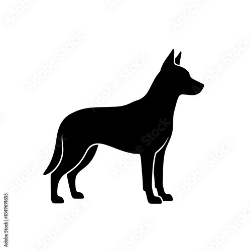 Dog Silhouette Standing – Canine Profile Pet Animal Vector Icon