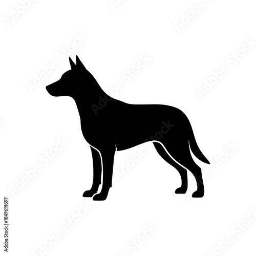 Dog Silhouette Standing – Canine Profile Pet Animal Vector Icon