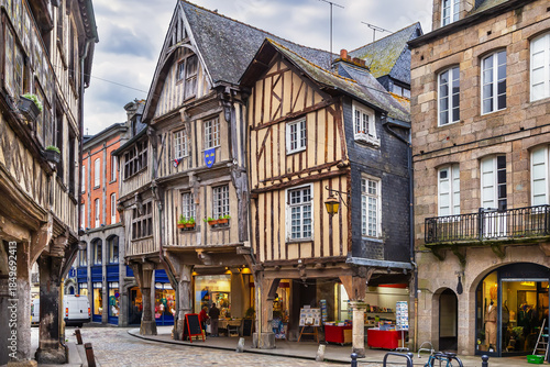 Street in Dinan downtown, France