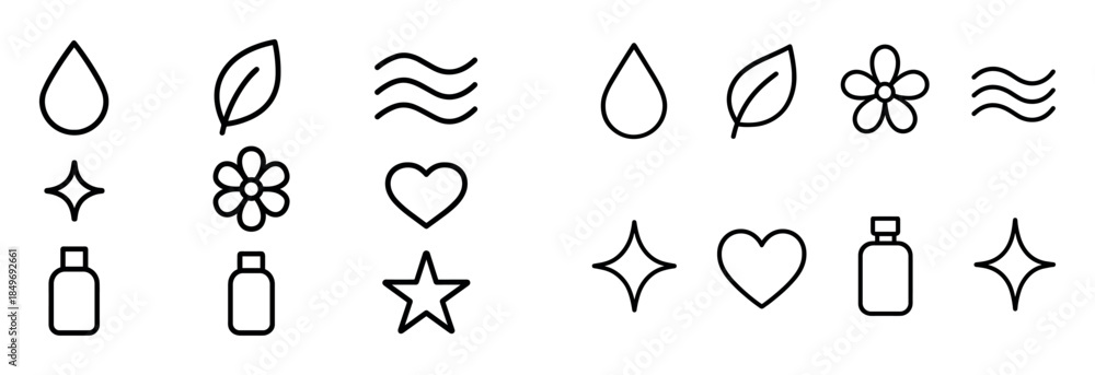 Naklejka premium Minimalist Body Care Icons