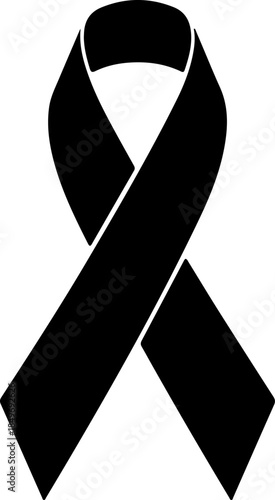 Symbol of Mourning and Solidarity Black Ribbon for Remembrance and Support