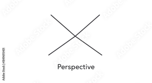 Two intersecting lines forming an 'X' with the word 'Perspective' below, symbolizing a crossroads or a viewpoint.