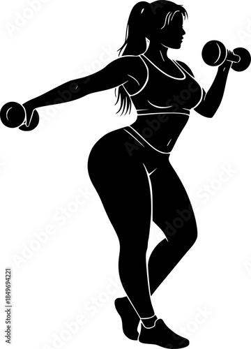 Gym Fitness Exercise Vector Silhouette Illustration

