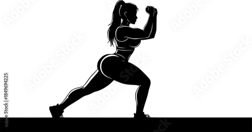 Gym Fitness Exercise Vector Silhouette Illustration
