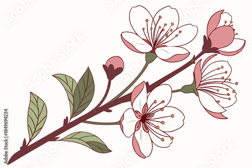 Floral Eco Concept Illustration  Clean Vector  Pur (1) Vector Illustration Isolated on White Background