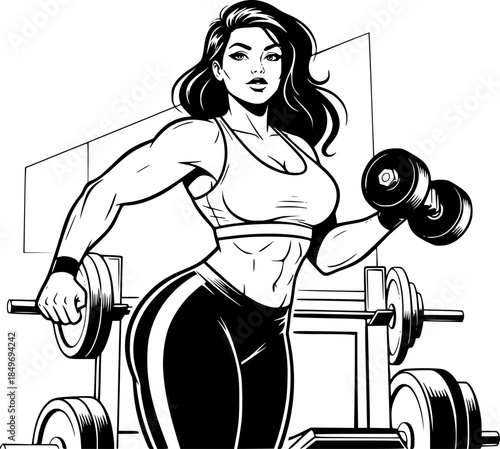 Gym Fitness Exercise Vector Silhouette Illustration
