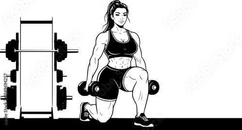 Gym Fitness Exercise Vector Silhouette Illustration
