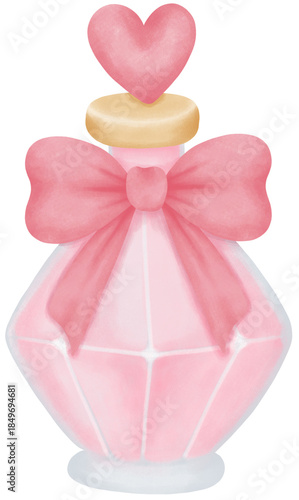 Coquette Valentine watercolor Perfume elements in coquette aesthetic