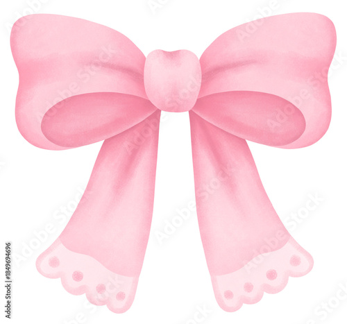 Coquette Valentine charming watercolor Ribbon design for love artwork