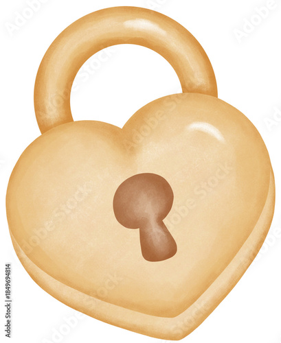 watercolor key clipart in cute  design style