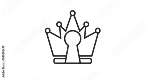 Royal crown with a keyhole, symbolizing access to power or secrets.