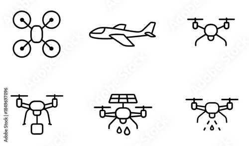 Agricultural Drone Icons