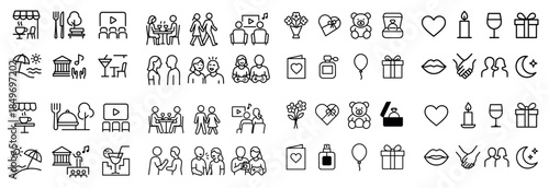 Set of outline icons for various occasions