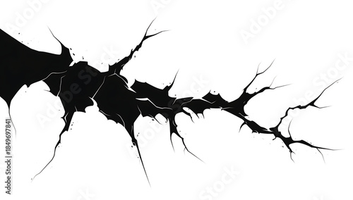 Black and White Cracked Glass Effect with Transparent Background