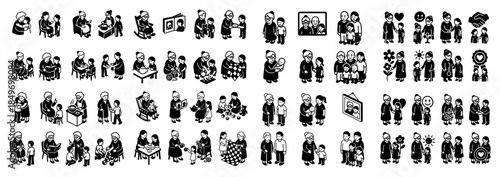 Elderly caucasian couple in various activities