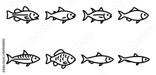 Minimalist Fish Icons