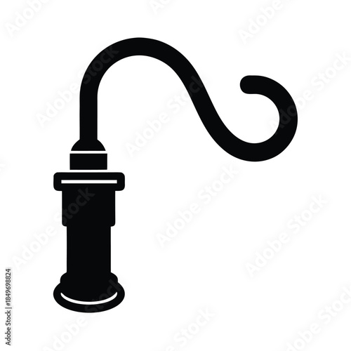 Simple black pipe or hose icon