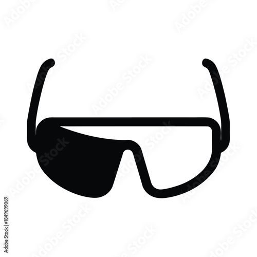 Simple safety glasses icon graphic