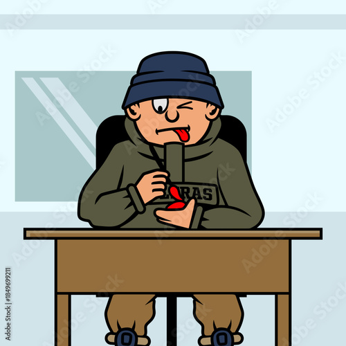 man ultras hooligan casuals painting in the room