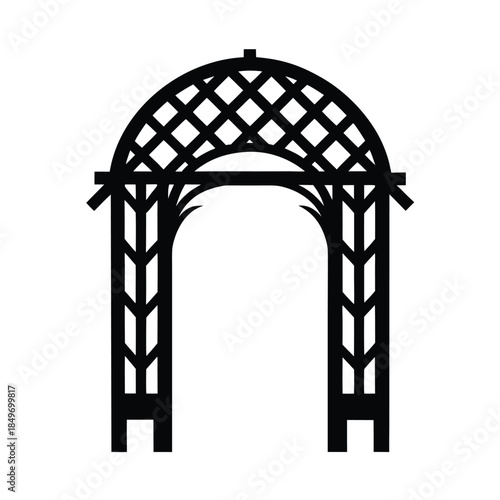 Garden Archway Design Element Isolated Vector Illustration