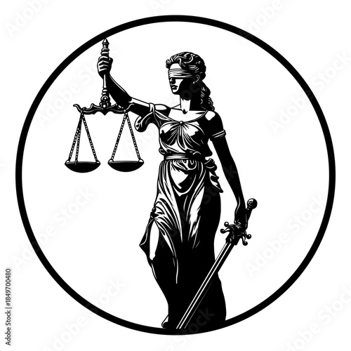 Lady Justice holding scales and sword
