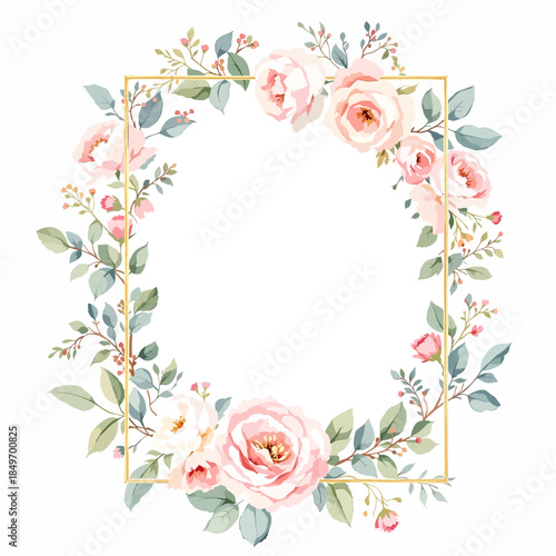 frame with roses