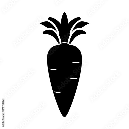A carrot icon bold outline vector illustration design