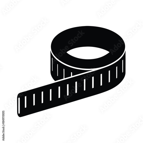 Black Measuring Tape Icon Tool