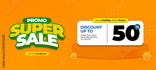 Social Media Super Sale Design Template Promotion Advertising
