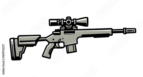 sniper rifle vector illustration, sniper rifle silhouette vector, modern sniper rifle illustration, military sniper rifle vector art, tactical sniper rifle drawing, sniper rifle weapon vector, realist