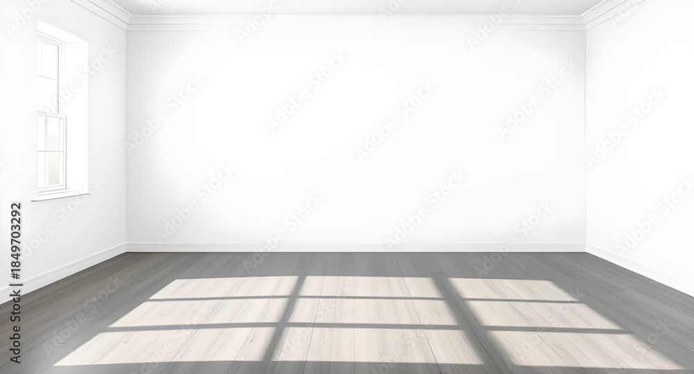 Fototapeta premium empty room white wall and floor interior, minimal empty room white background, clean architectural empty white room, empty room interior white modern style, blank white interior room background, empty