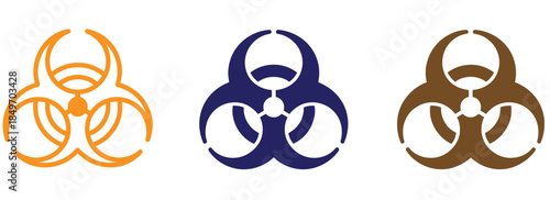 A stark black graphic of the universal biohazard warning symbol isolated on a white background.
