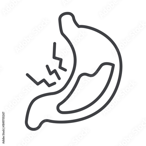 Disease Stomach Pain Line Icon