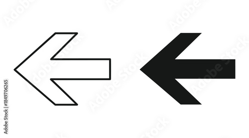 Black and white arrow icons pointing left