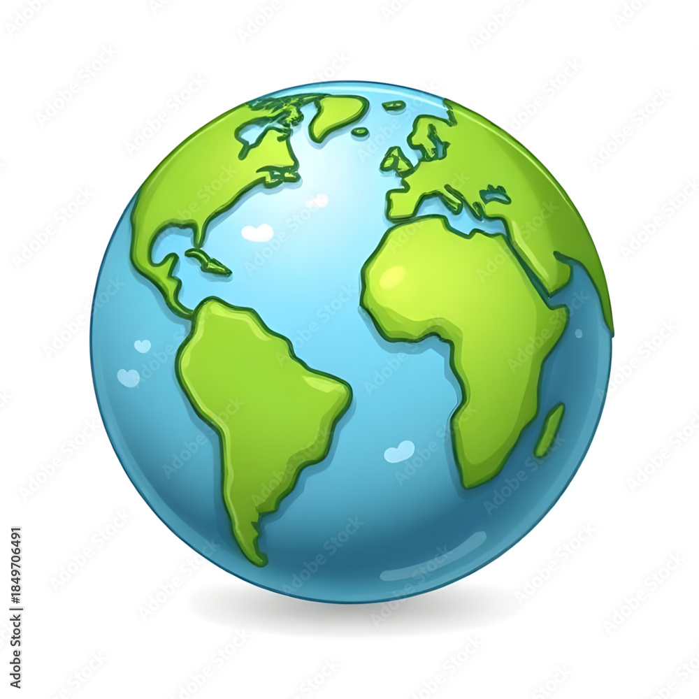 Naklejka premium earth globe on white background illustration, globe earth isolated vector, planet earth globe on white, world globe map illustration, earth globe realistic vector, global earth sphere isolated, world