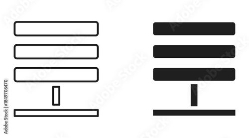 Balance Scales Outlined and Filled Vector Icons