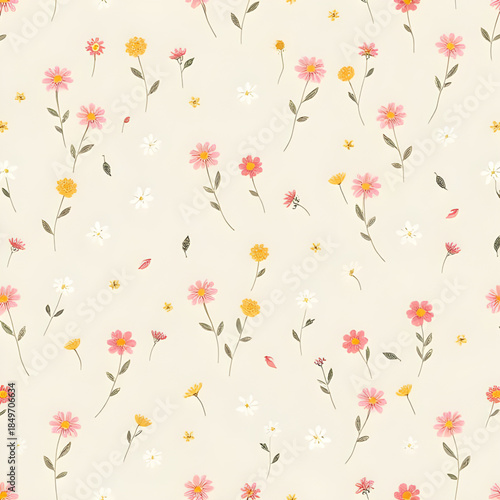 flower seamless wallpaper, dainty petals wallpaper, modern botanical art, seamless pastel flower garden, watercolor pattern flowers, spring bouquet seamless, botanical luxury pattern, premium floral b
