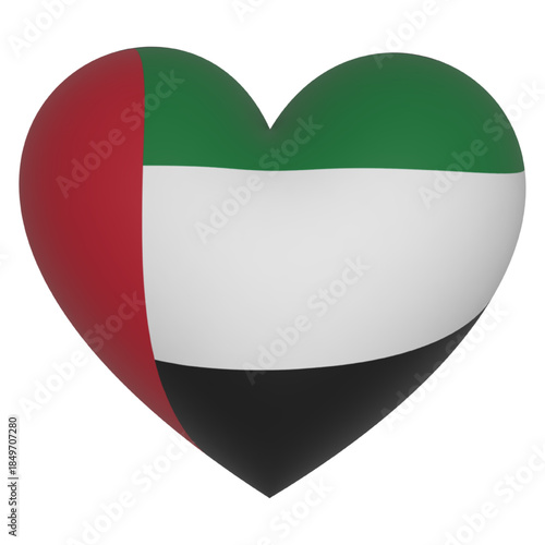 Free Download United Arab Emirates flag 3d heart icon vector  - GFXLoad