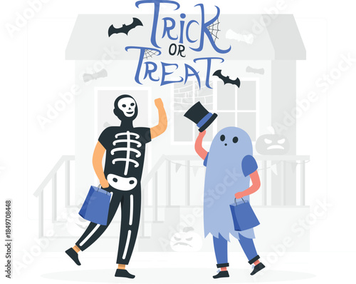 Skeleton and ghost costumes trick or treat Halloween skeleton costume de