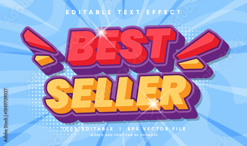  best seller vector text effect with modern style