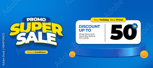 Social Media Super Sale Design Template Promotion Advertising