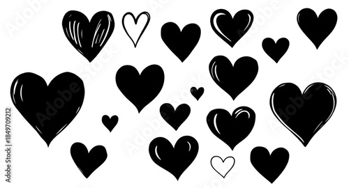 seamless silhouette hearts pattern, romantic love heart wallpaper, valentine day seamless texture, minimal heart background design, continuous heart motif illustration, decorative romance repeat patte