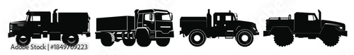  military truck silhouette vector bundle army force car 