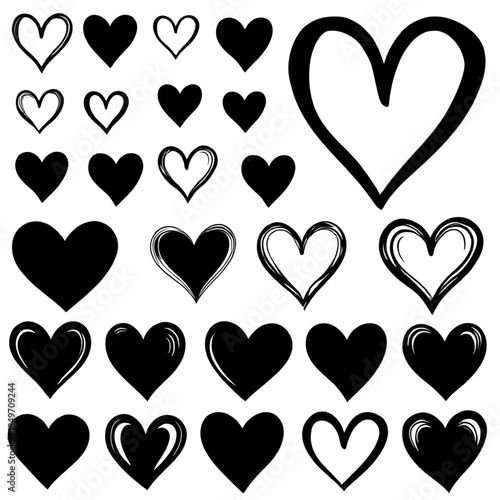 seamless heart silhouette pattern, repeating romantic heart background, love themed seamless design, valentine day heart texture, black and white heart pattern, continuous heart surface design, minima