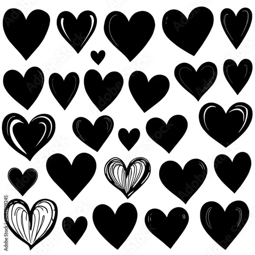 seamless heart silhouette pattern, repeating romantic heart background, love themed seamless design, valentine day heart texture, black and white heart pattern, continuous heart surface design, minima
