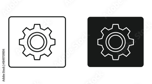 Gear icon set simple design